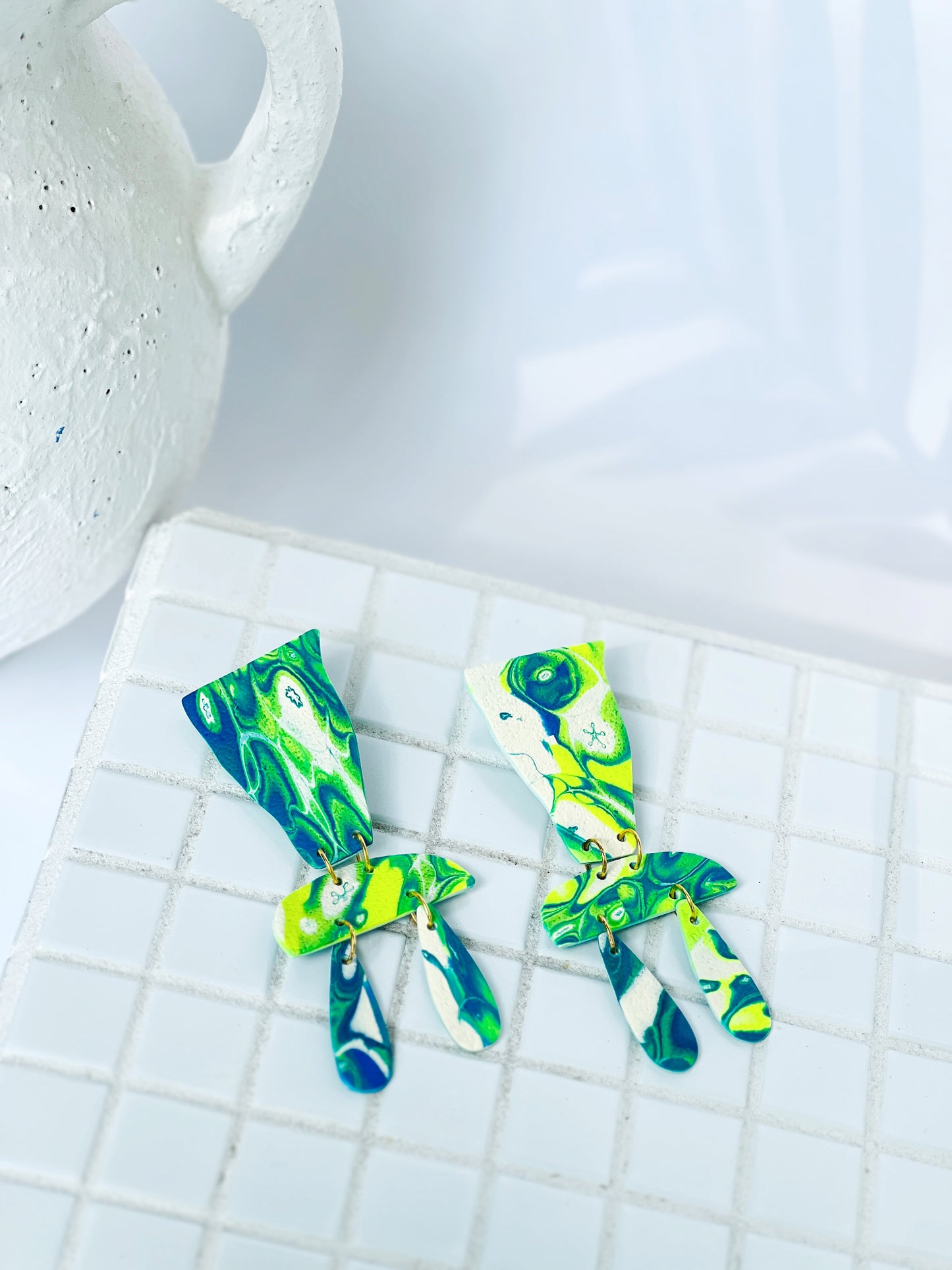 The Excla in Cobalt, Green, and Cream Polymer
