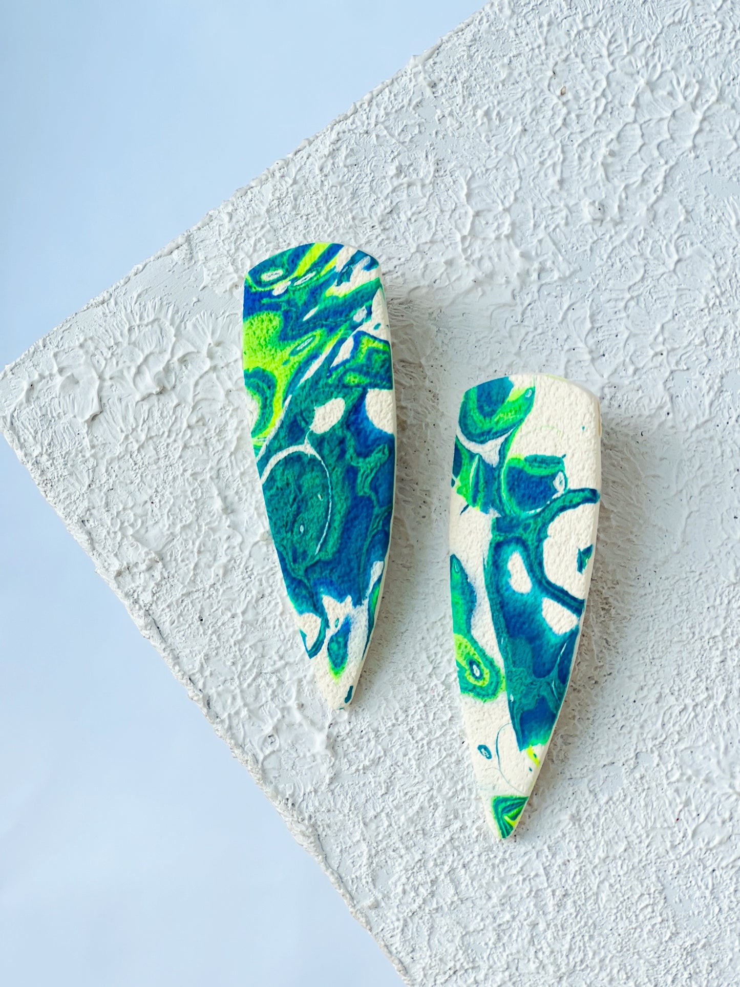 The Gemini in Cobalt, Green, + Cream Polymer
