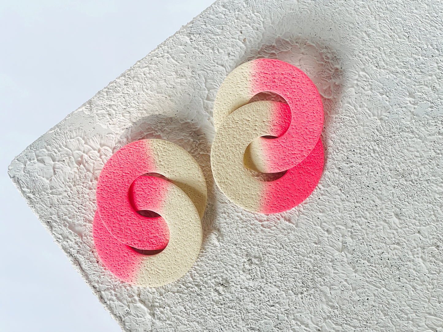 Circle Chains Guava + Cream Ombre Polymer Clay
