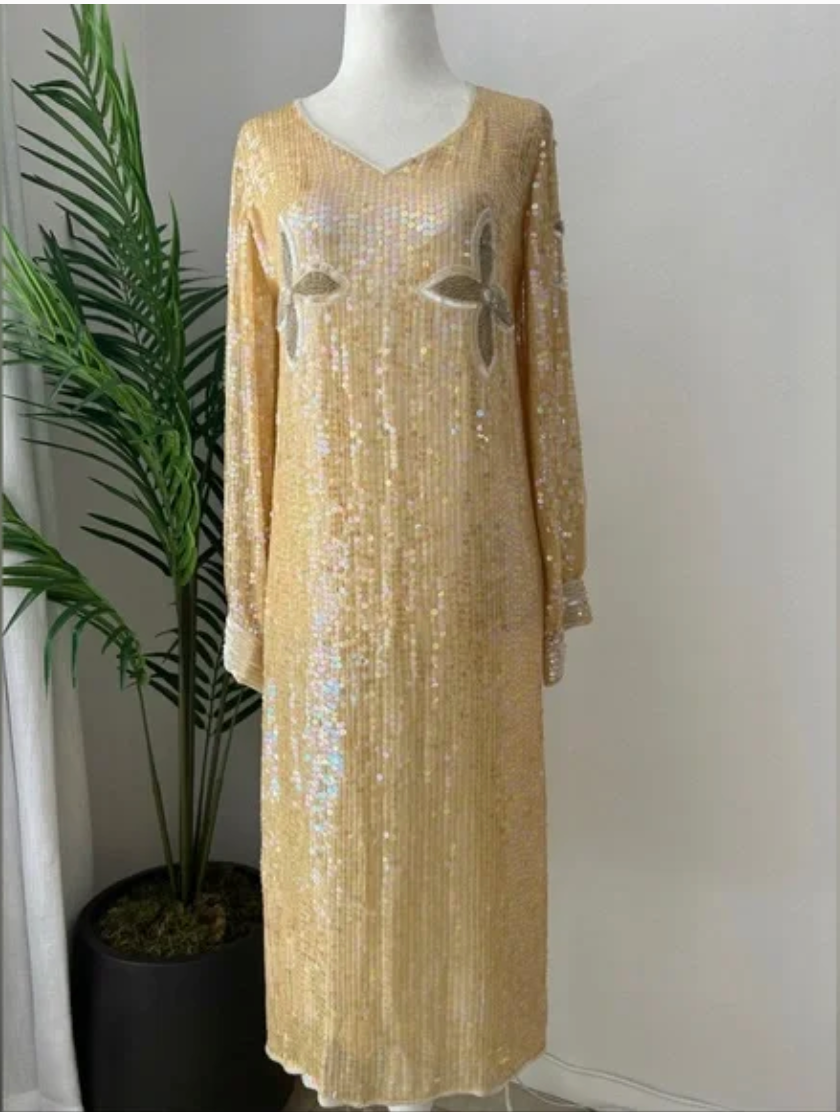 Vintage Sequined Midi Dress