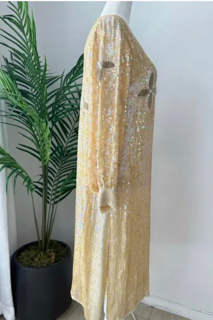 Vintage Sequined Midi Dress