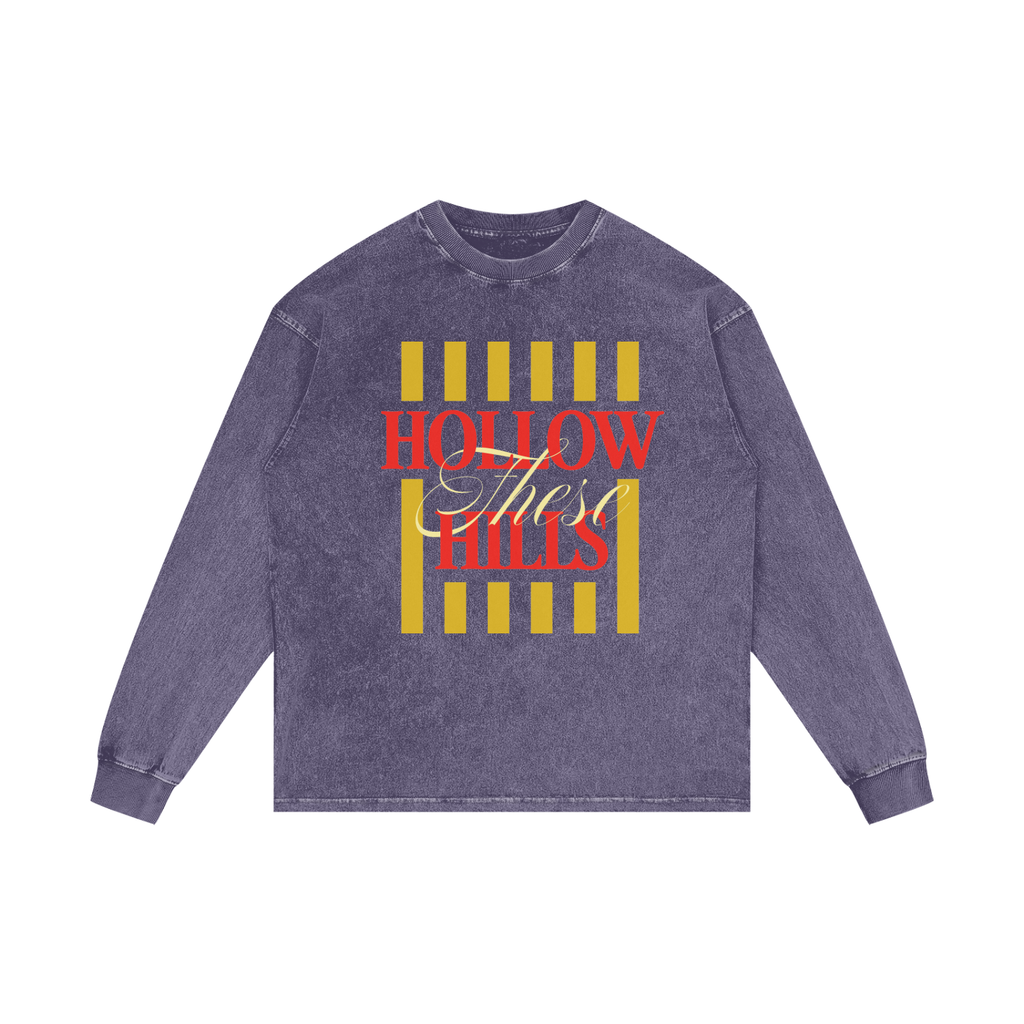 Acid Wash Oversize Long Sleeve T-Shirt - 250 GSM