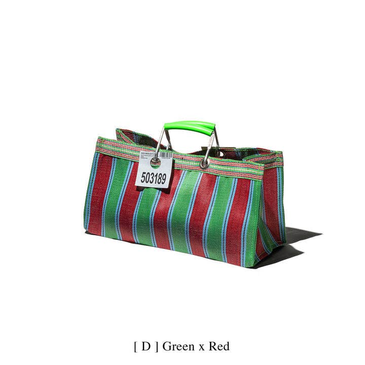 Recycled Plastic Tote Bag with Metal Handles - Short & Wide  (Multiple Colors Available)