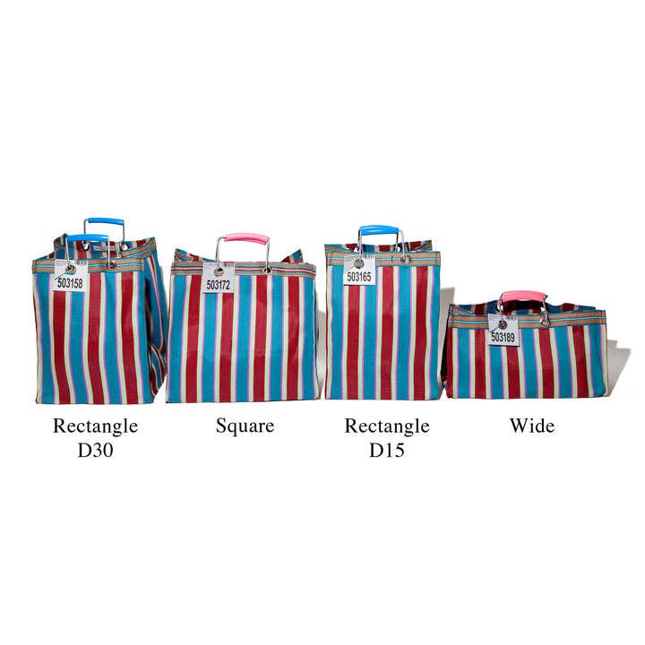 Recycled Plastic Tote Bag with Metal Handles - Large Rectangle (Multiple Colors Available)