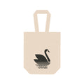 Black Swan Graphic Double Wine Tote Bag | 2 Bottle Canvas Wine Carrier