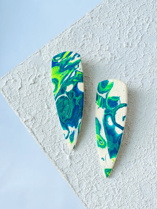 The Gemini in Cobalt, Green, + Cream Polymer