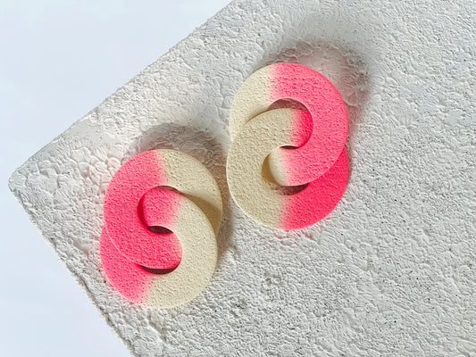 Circle Chains Guava + Cream Ombre Polymer Clay