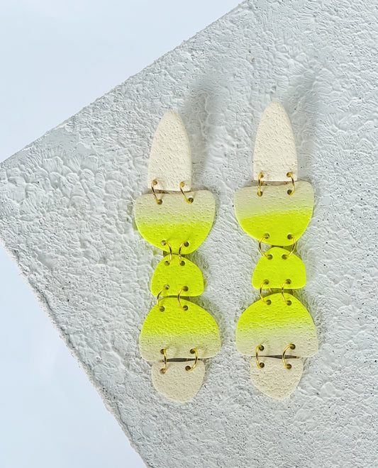 The Wilma Maxi in Citron + Cream Ombre Polymer Clay
