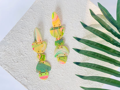 The Wilma Maxi in Marbled Polymer Clay (Green pair)