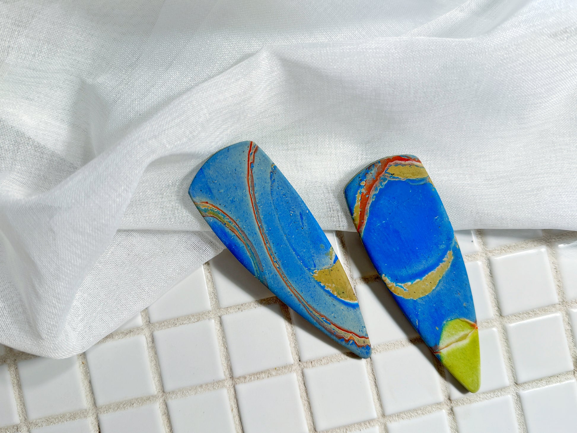 The Gemini in Blue Multi-Color Marble (Multiple Pairs Available)
