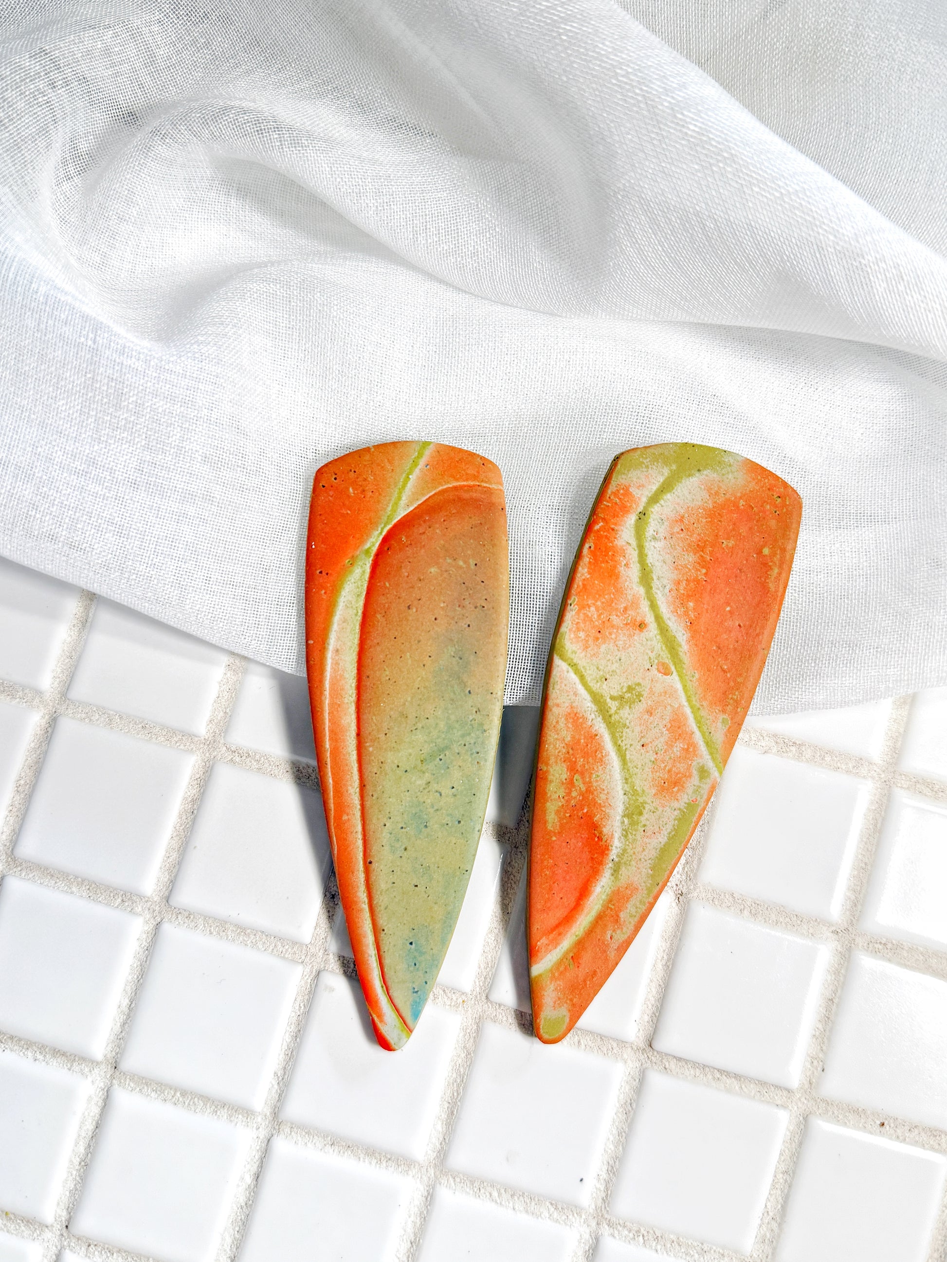 The Gemini in Orange Multi-Color Marble