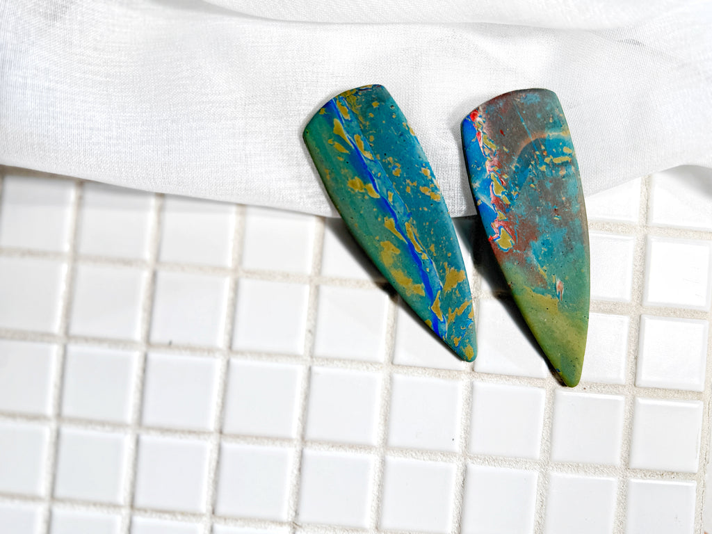 The Gemini in Blue Multi-Color Marble (Multiple Pairs Available)