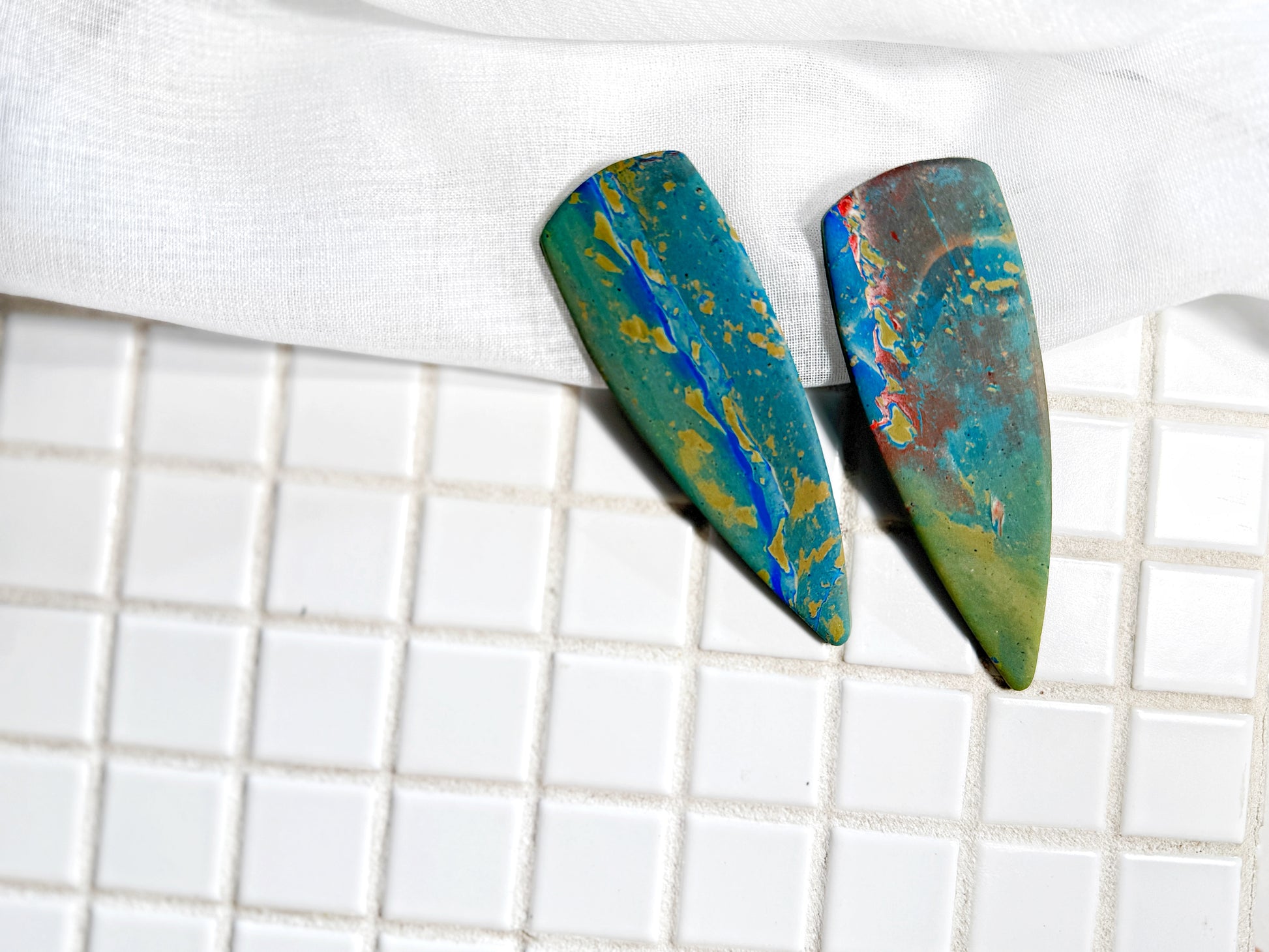 The Gemini in Blue Multi-Color Marble (Multiple Pairs Available)