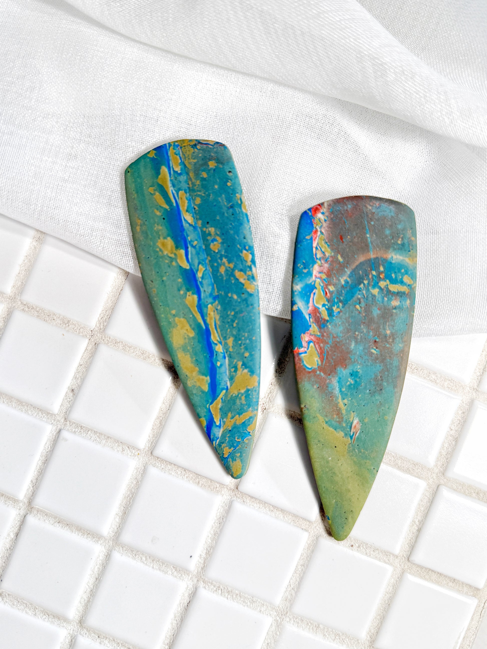 The Gemini in Blue Multi-Color Marble (Multiple Pairs Available)