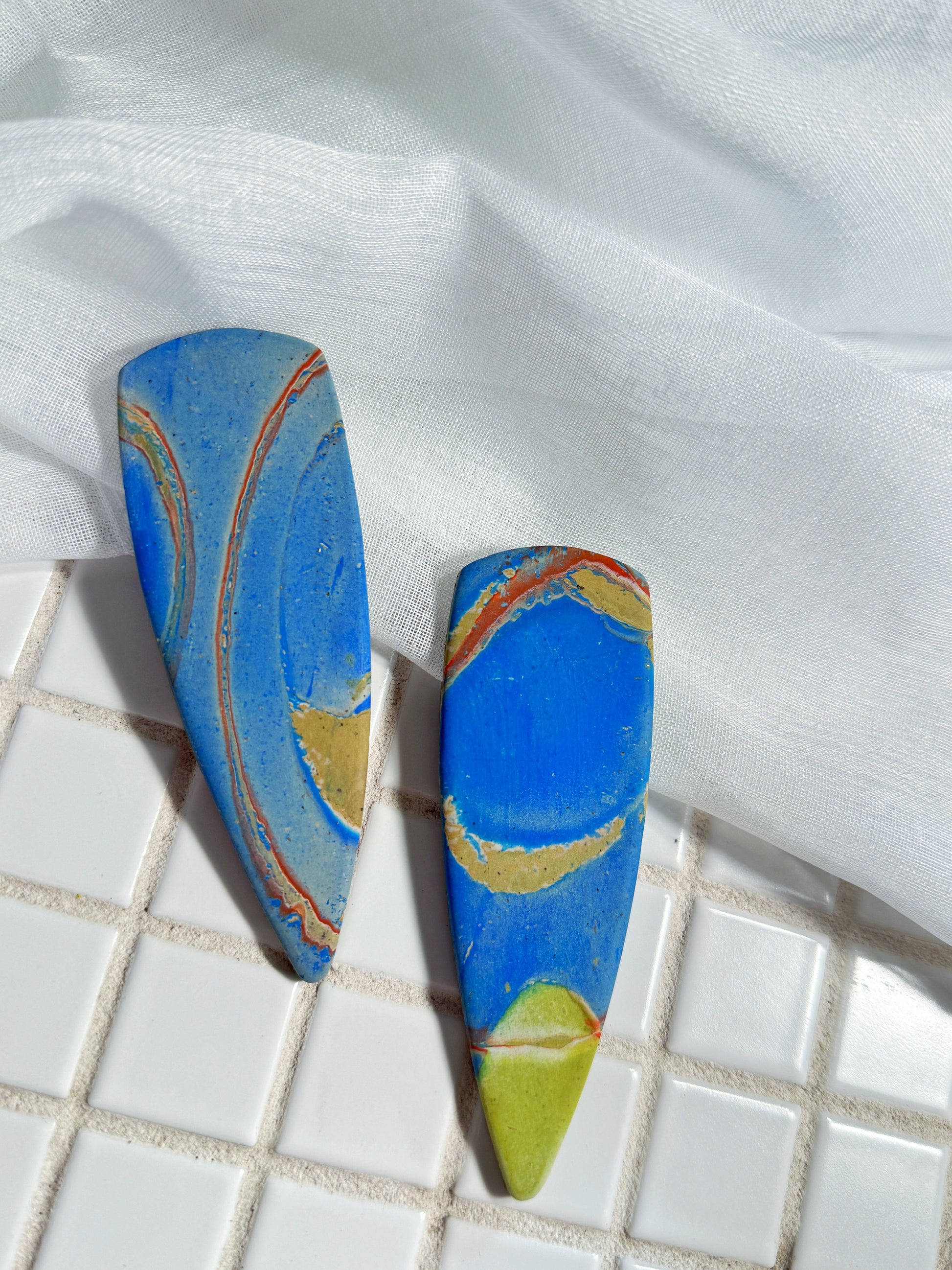 The Gemini in Blue Multi-Color Marble (Multiple Pairs Available)