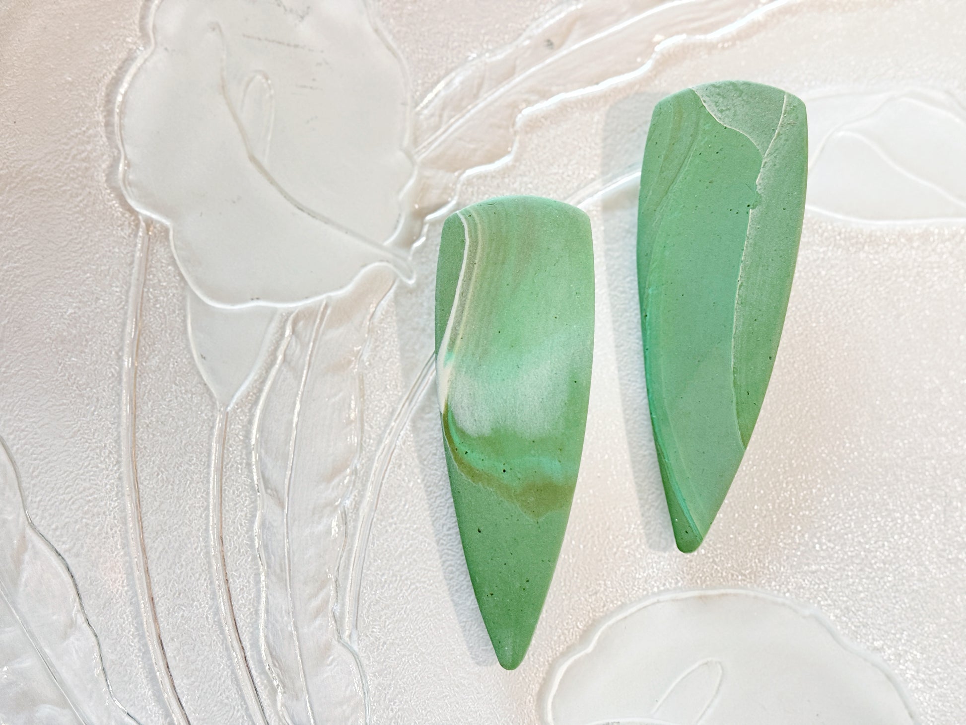The Gemini in Lichen Green Marble (Multiple Pairs Available)
