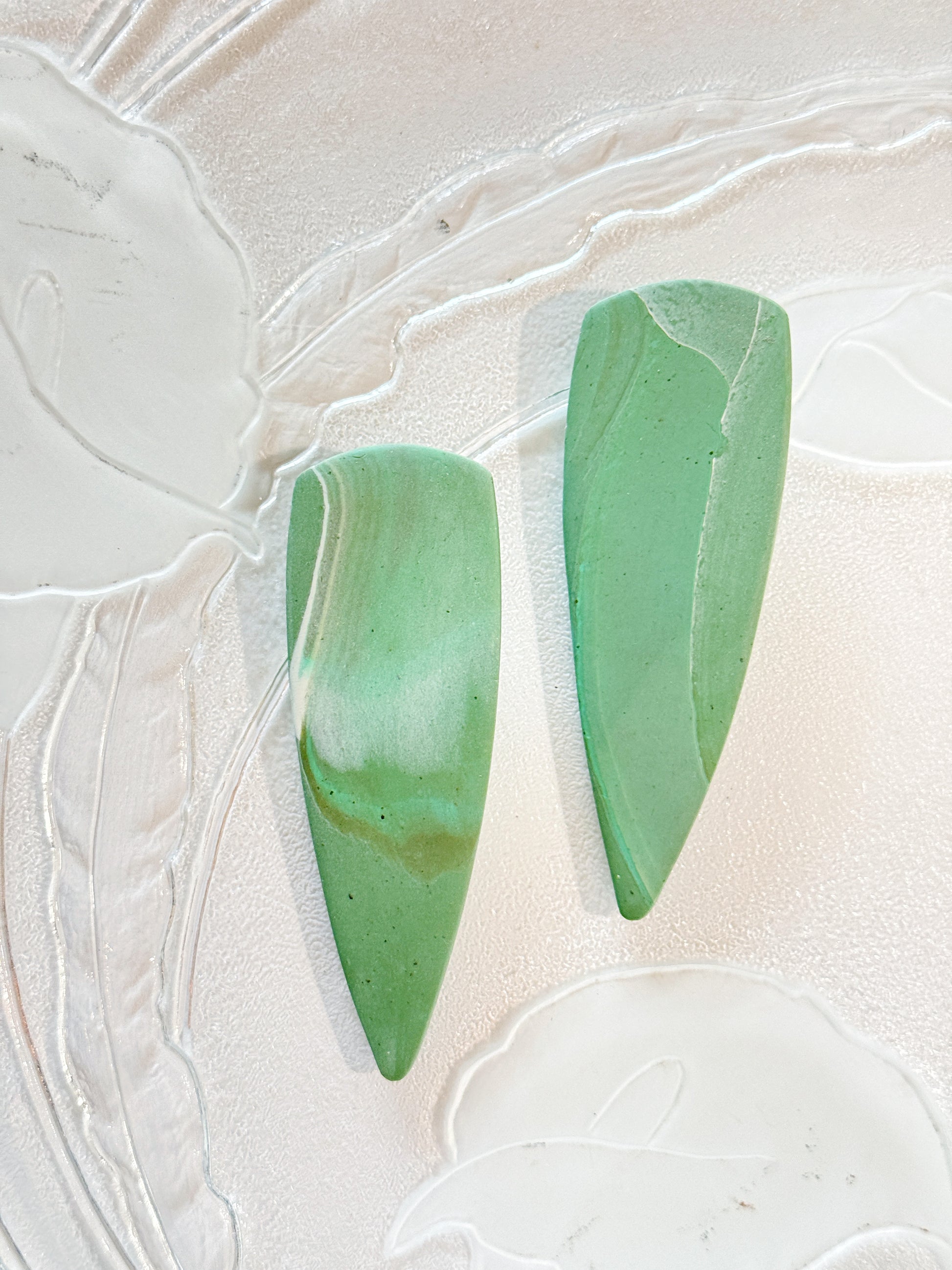 The Gemini in Lichen Green Marble (Multiple Pairs Available)