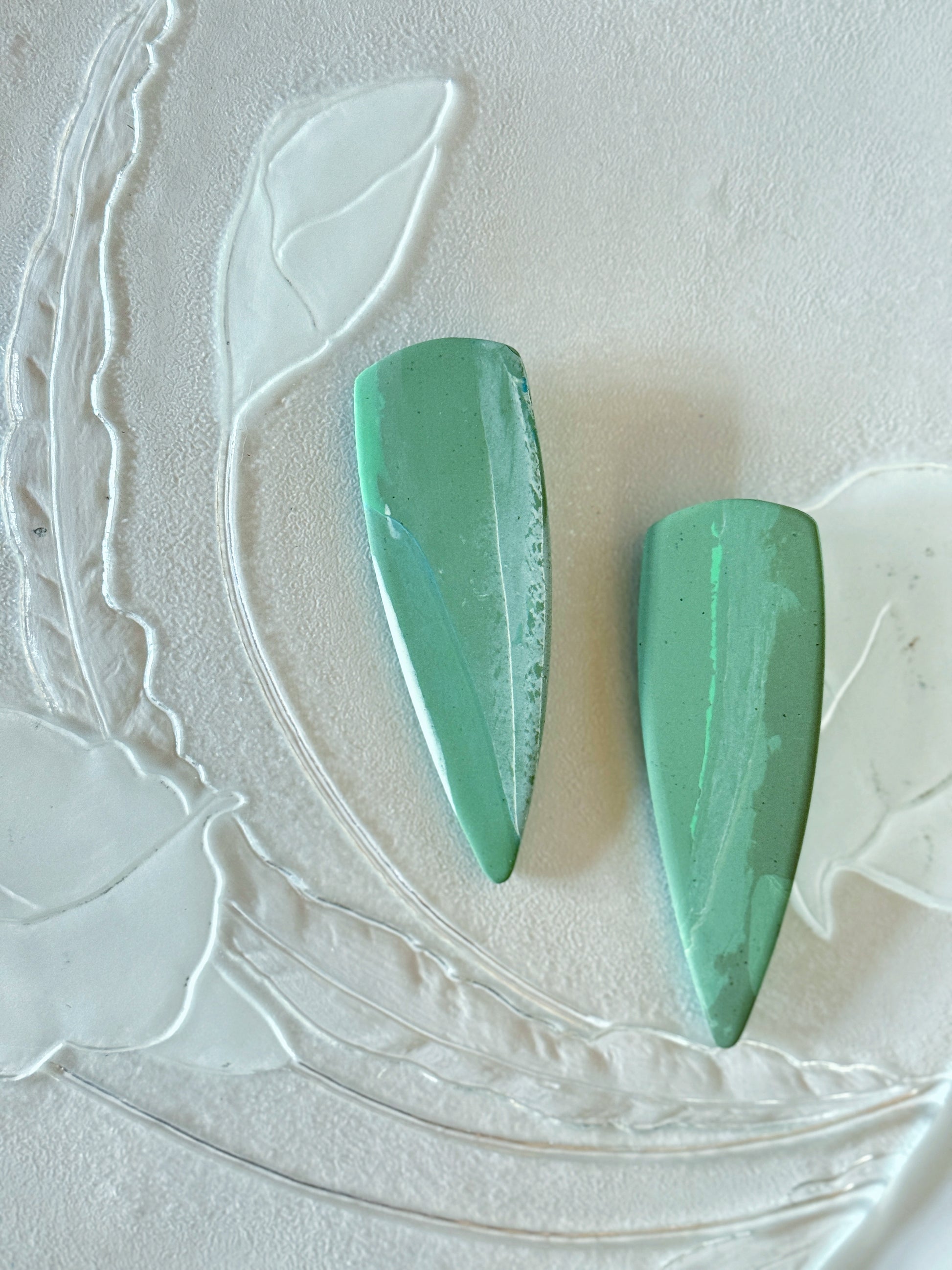 The Gemini in Lichen Green Marble (Multiple Pairs Available)