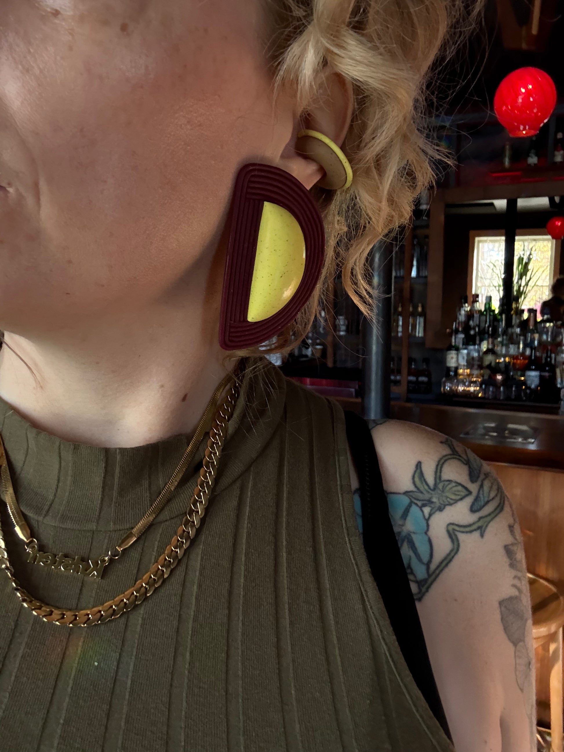 Ear Cuffs -  Hunter Green & Sunny Yellow (SET of 2)