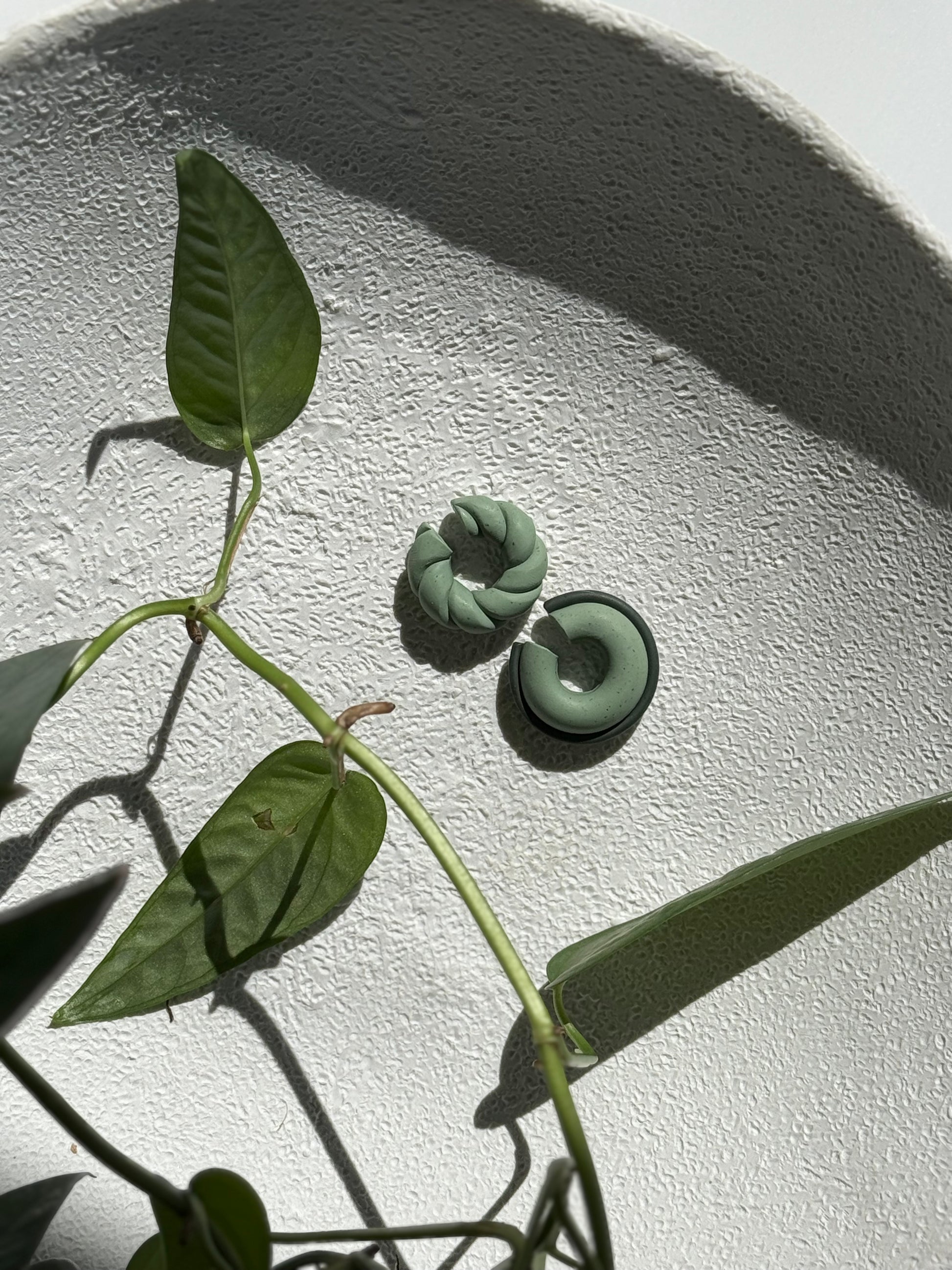 Ear Cuffs -  Sage + Deep Green (SET of 2)