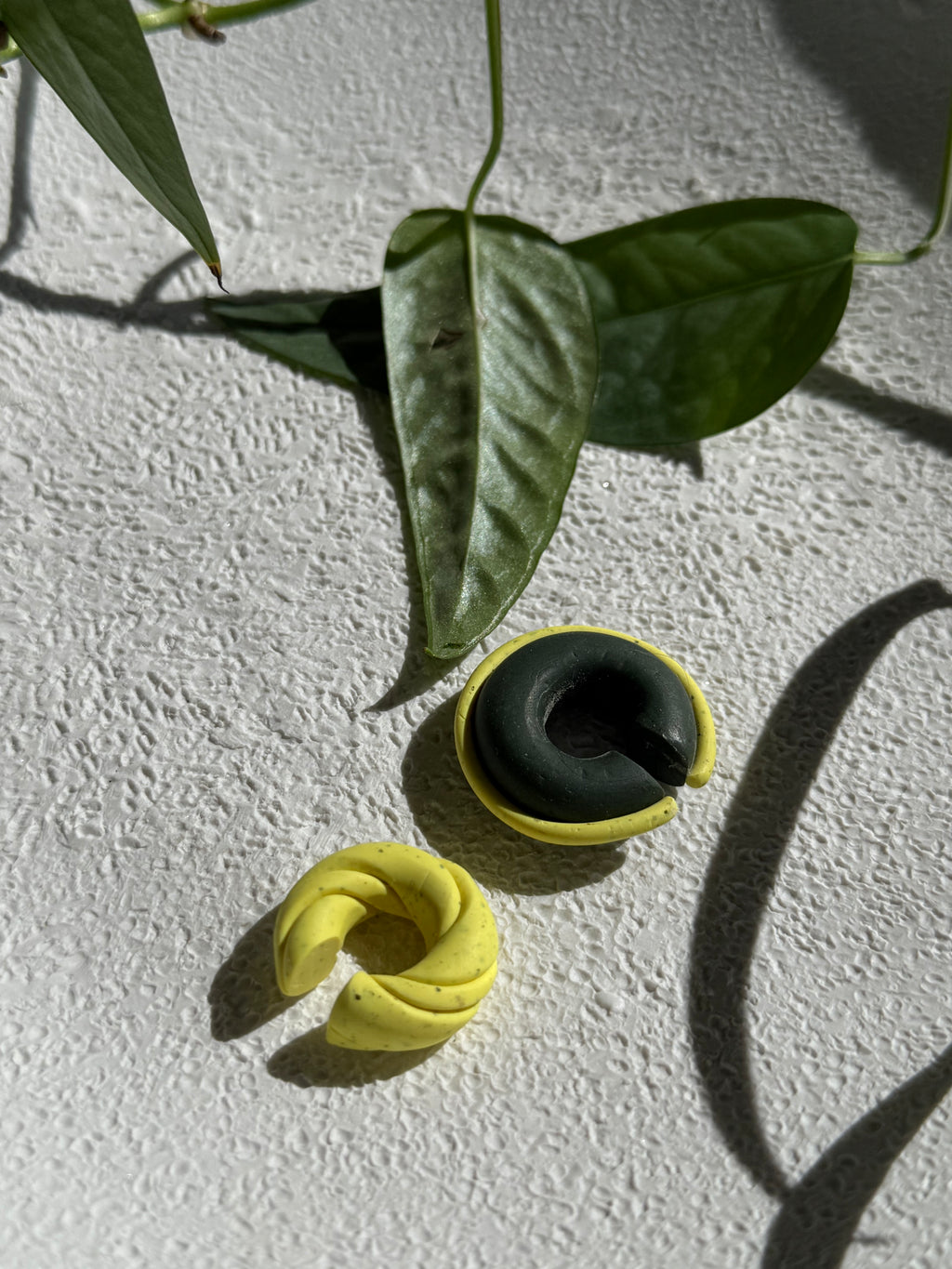 Ear Cuffs -  Hunter Green & Sunny Yellow (SET of 2)