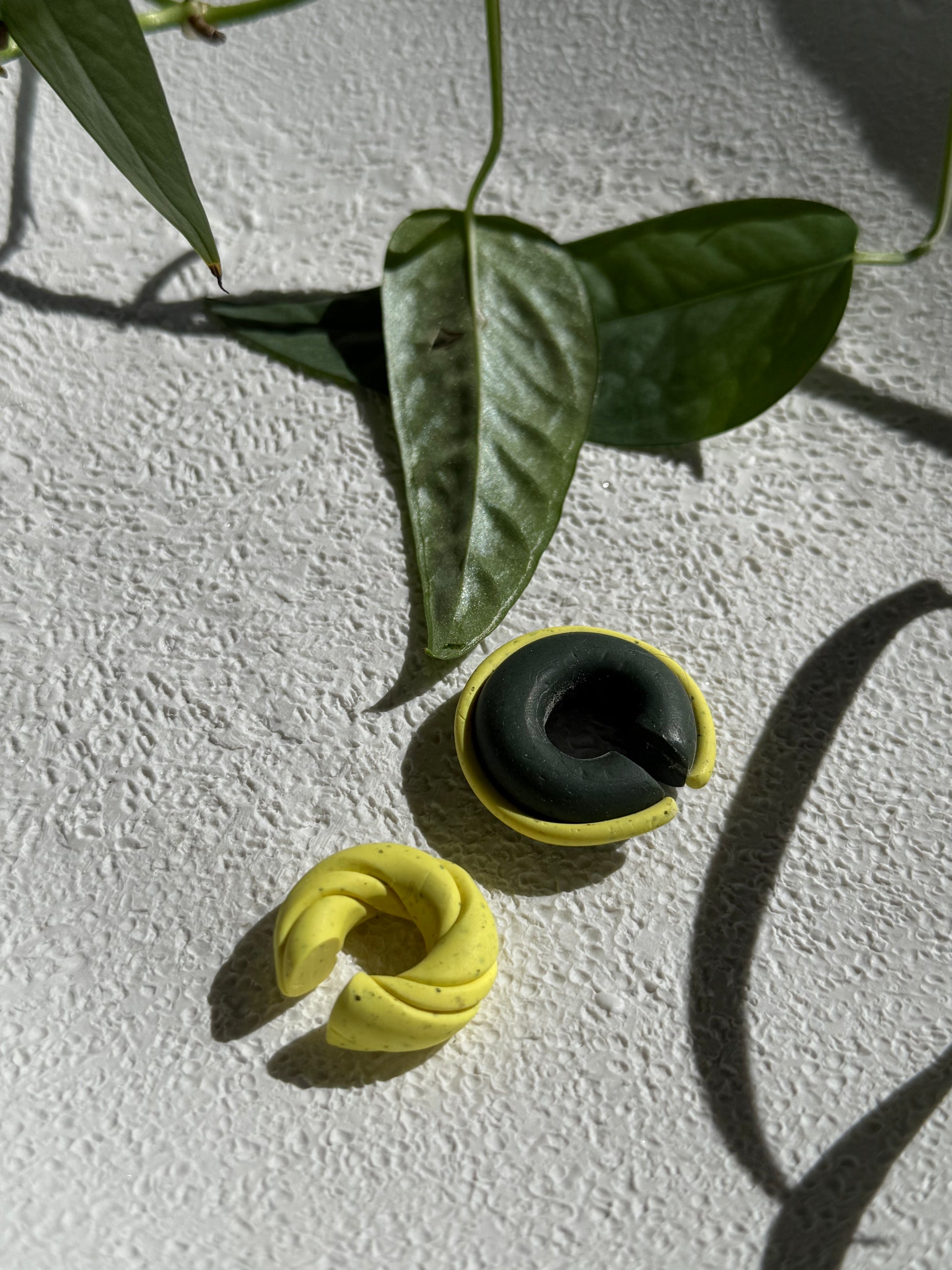 Ear Cuffs -  Hunter Green & Sunny Yellow (SET of 2)