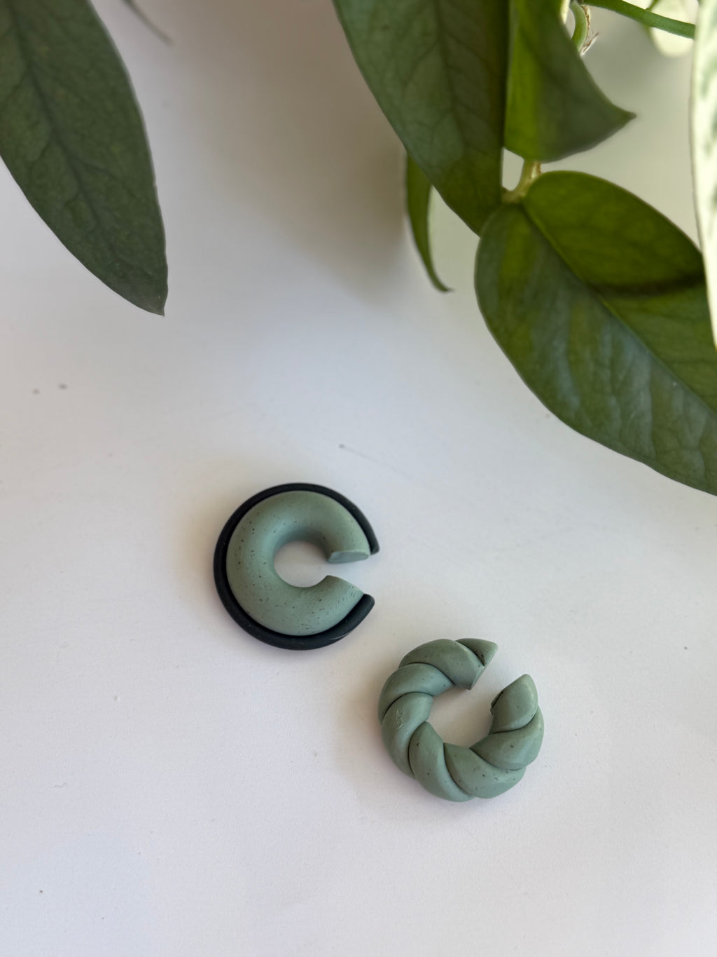 Ear Cuffs -  Sage + Deep Green (SET of 2)