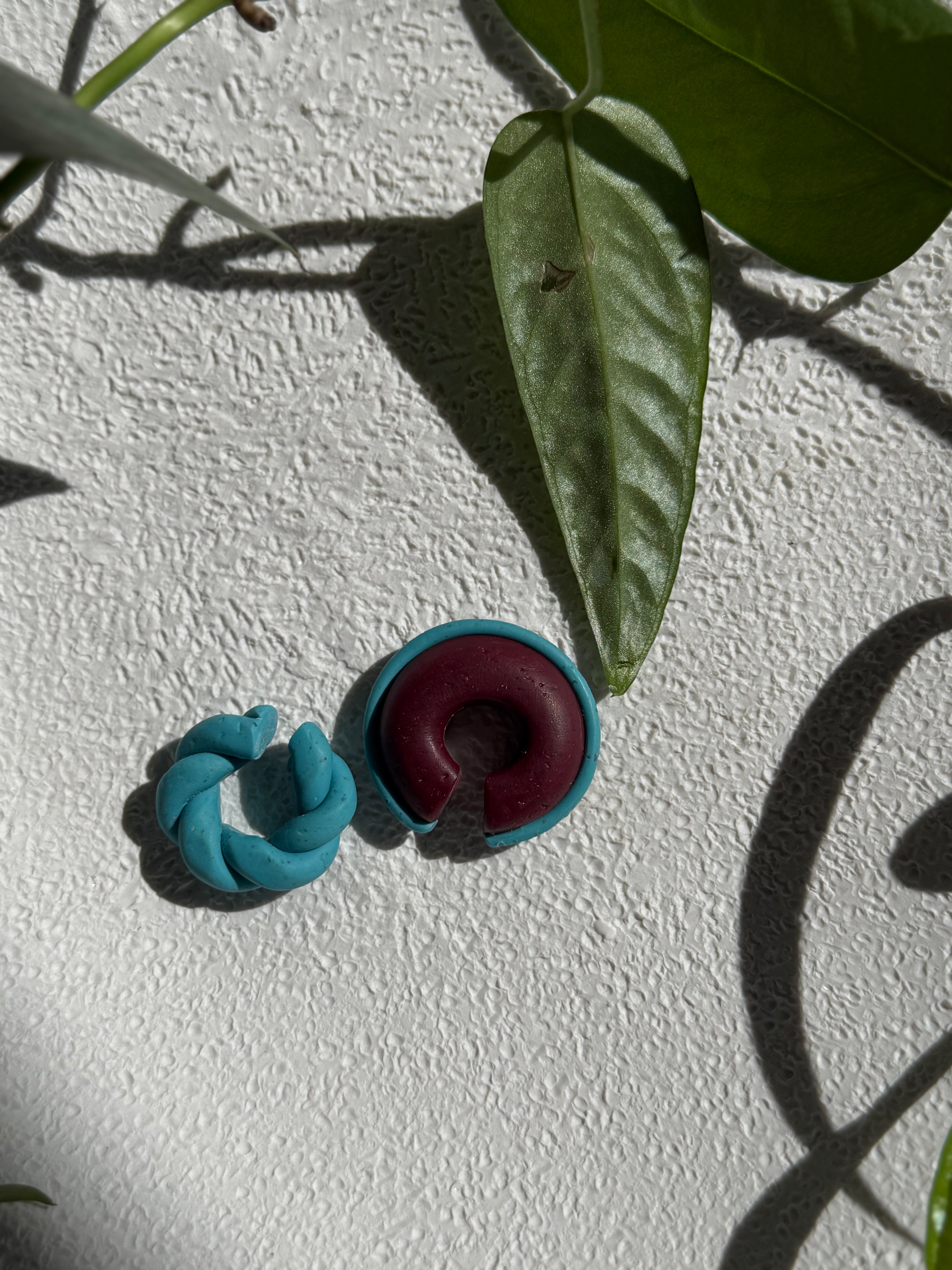 Ear Cuffs - Sky Blue + Burgundy (SET of 2)