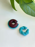 Ear Cuffs - Sky Blue + Burgundy (SET of 2)