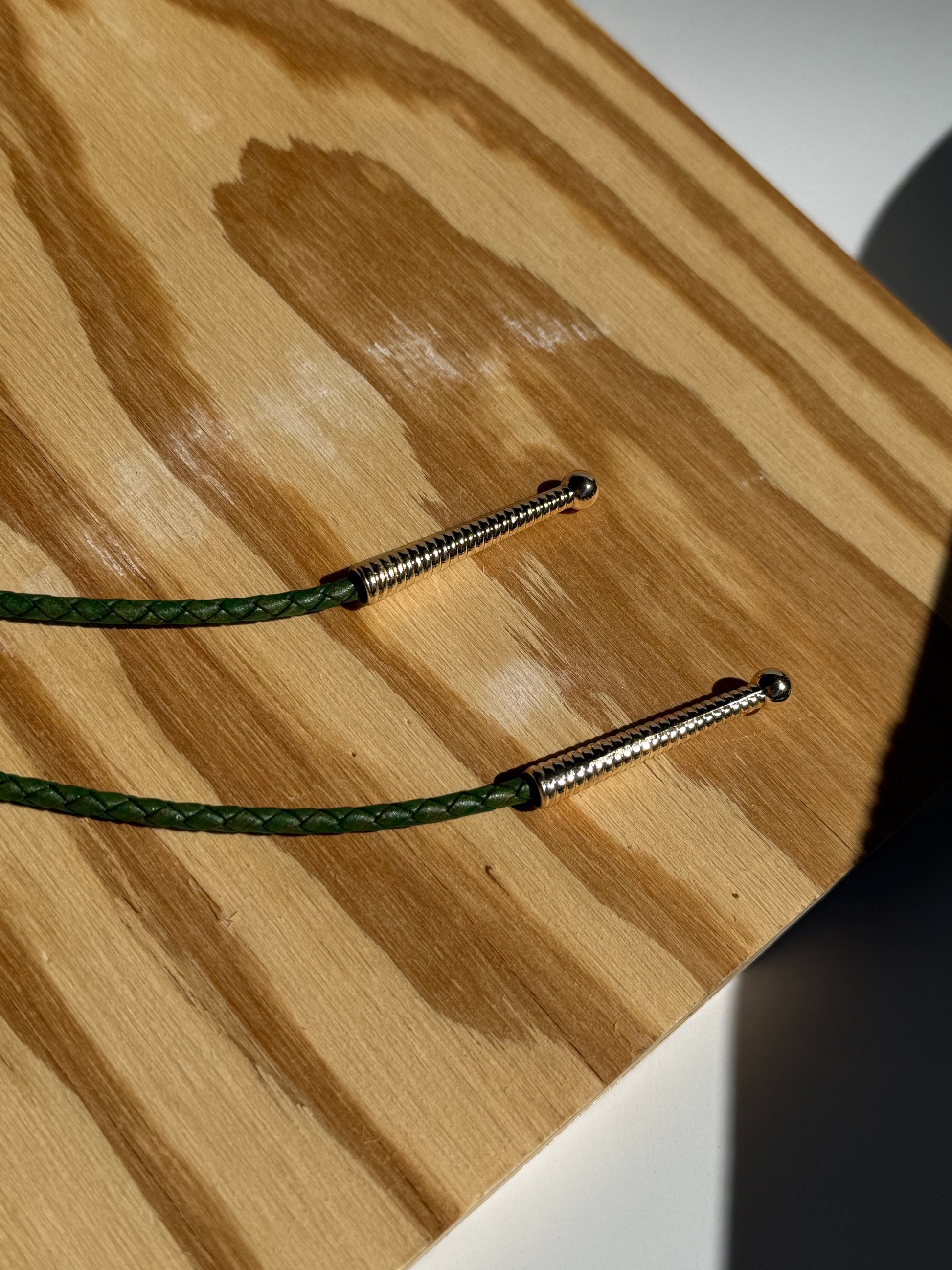 The Squiggle BOLO TIE in Marbled Chartreuse