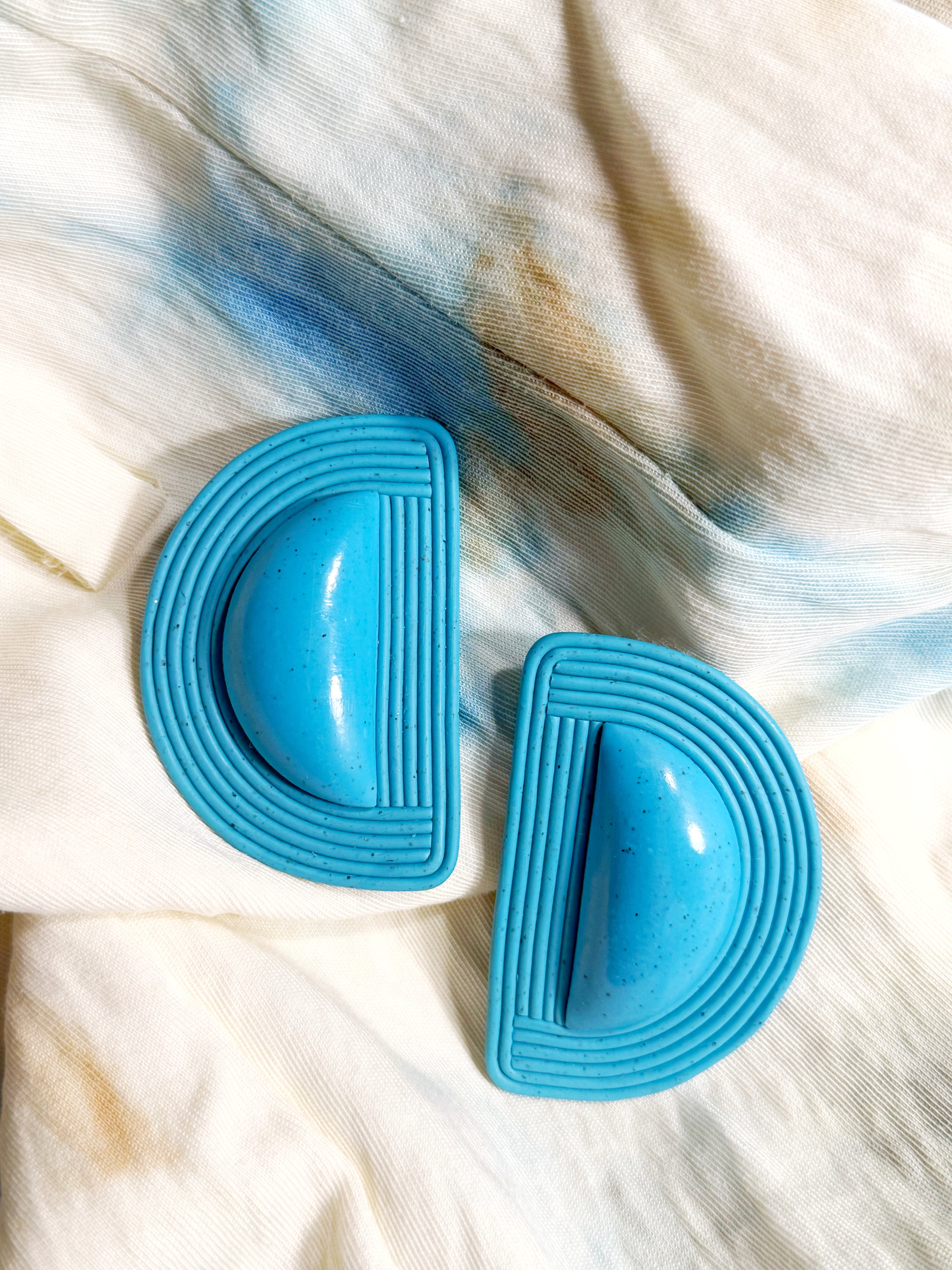 The Half Moon in Turquoise Polymer Clay