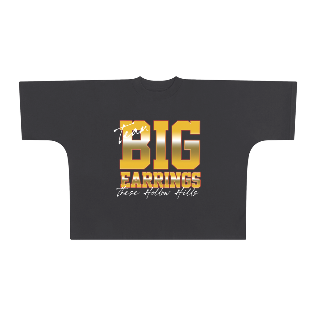 Team Big Earrings - Oversize One-piece Pattern Cut Boxy Tee