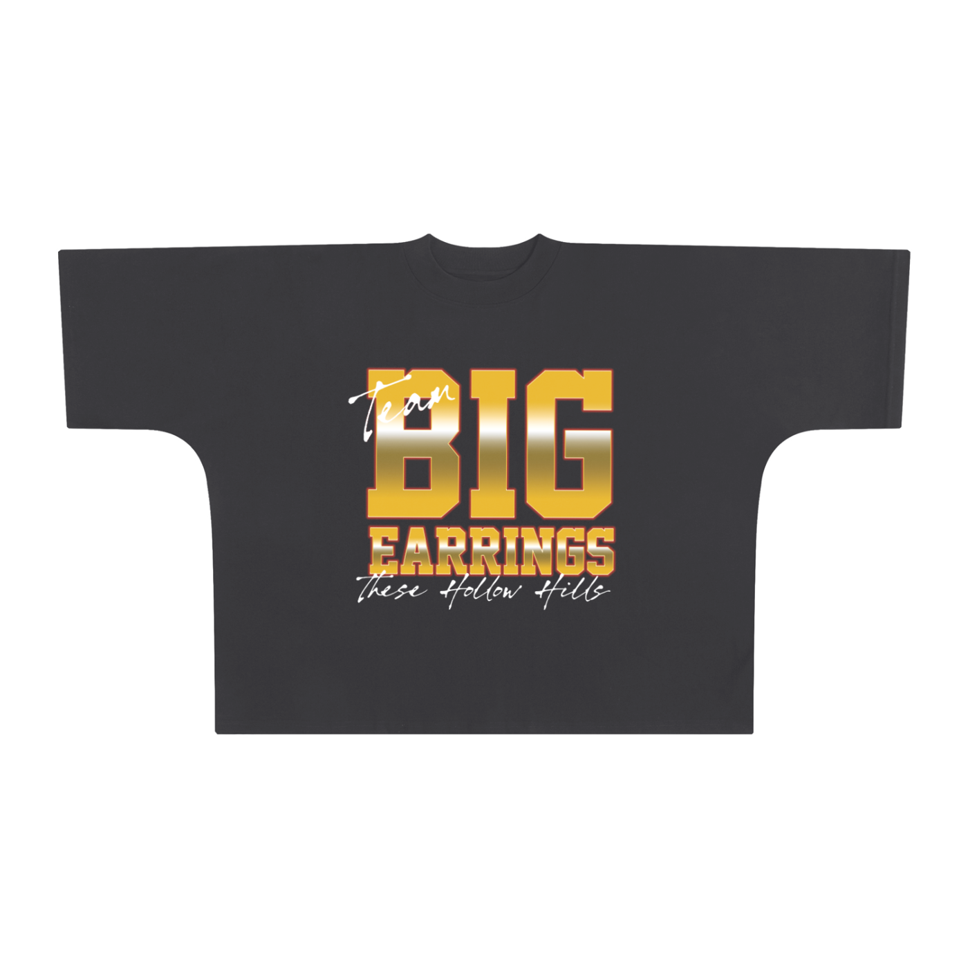 Team Big Earrings - Oversize One-piece Pattern Cut Boxy Tee