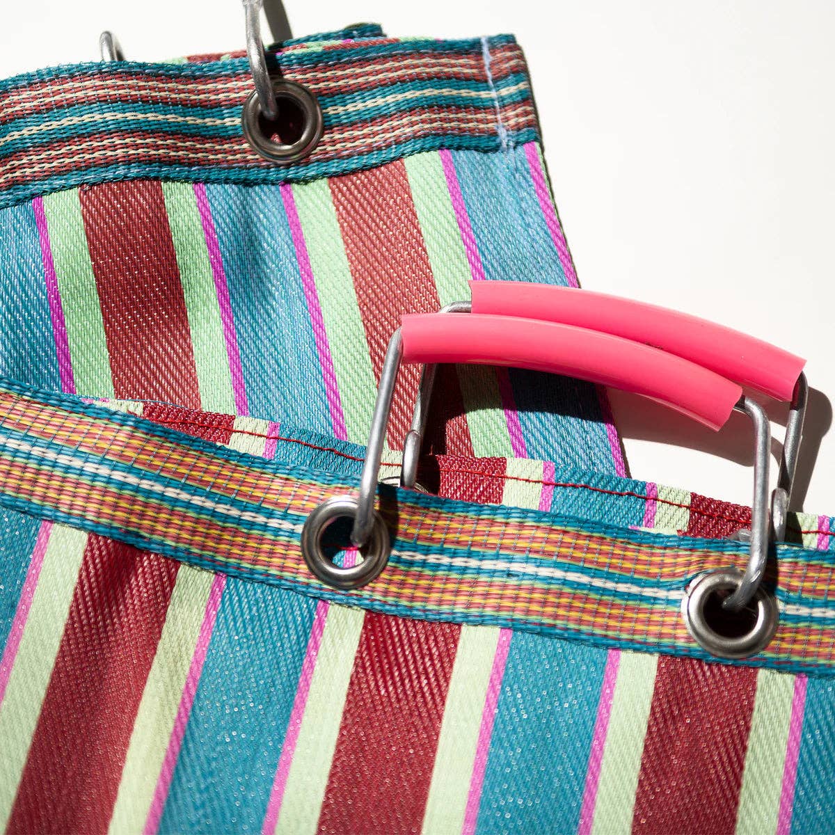 Recycled Plastic Tote Bag with Metal Handles - Large Rectangle (Multiple Colors Available)