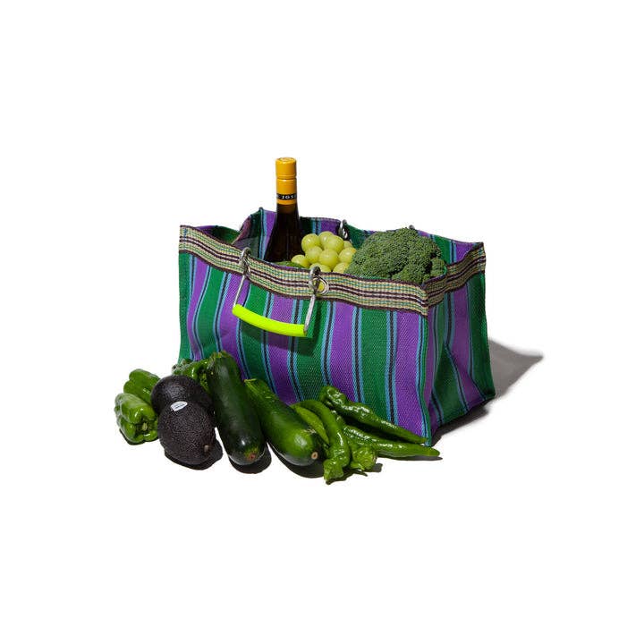 Recycled Plastic Tote Bag with Metal Handles - Short & Wide  (Multiple Colors Available)