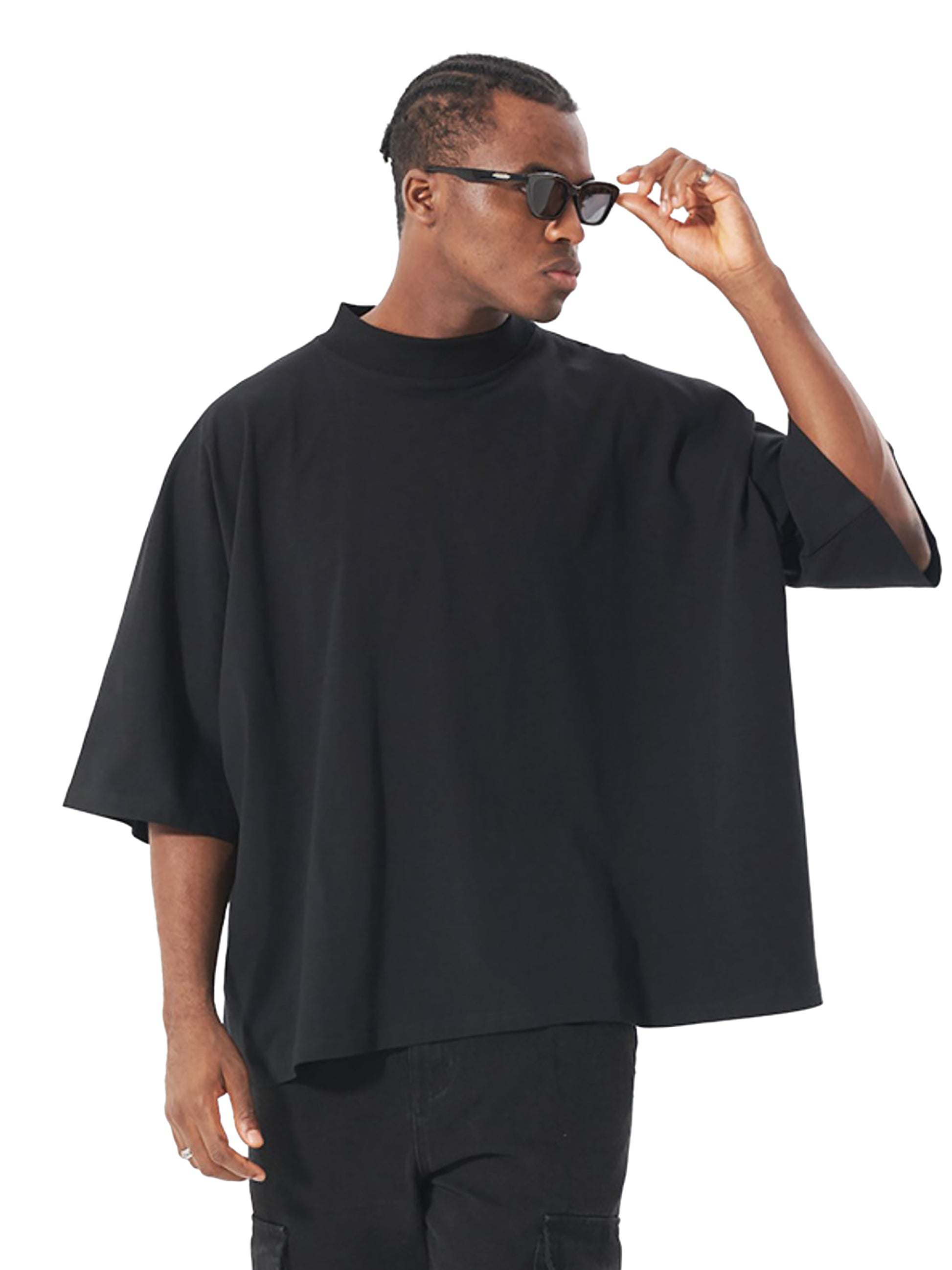 Team Big Earrings - Oversize One-piece Pattern Cut Boxy Tee