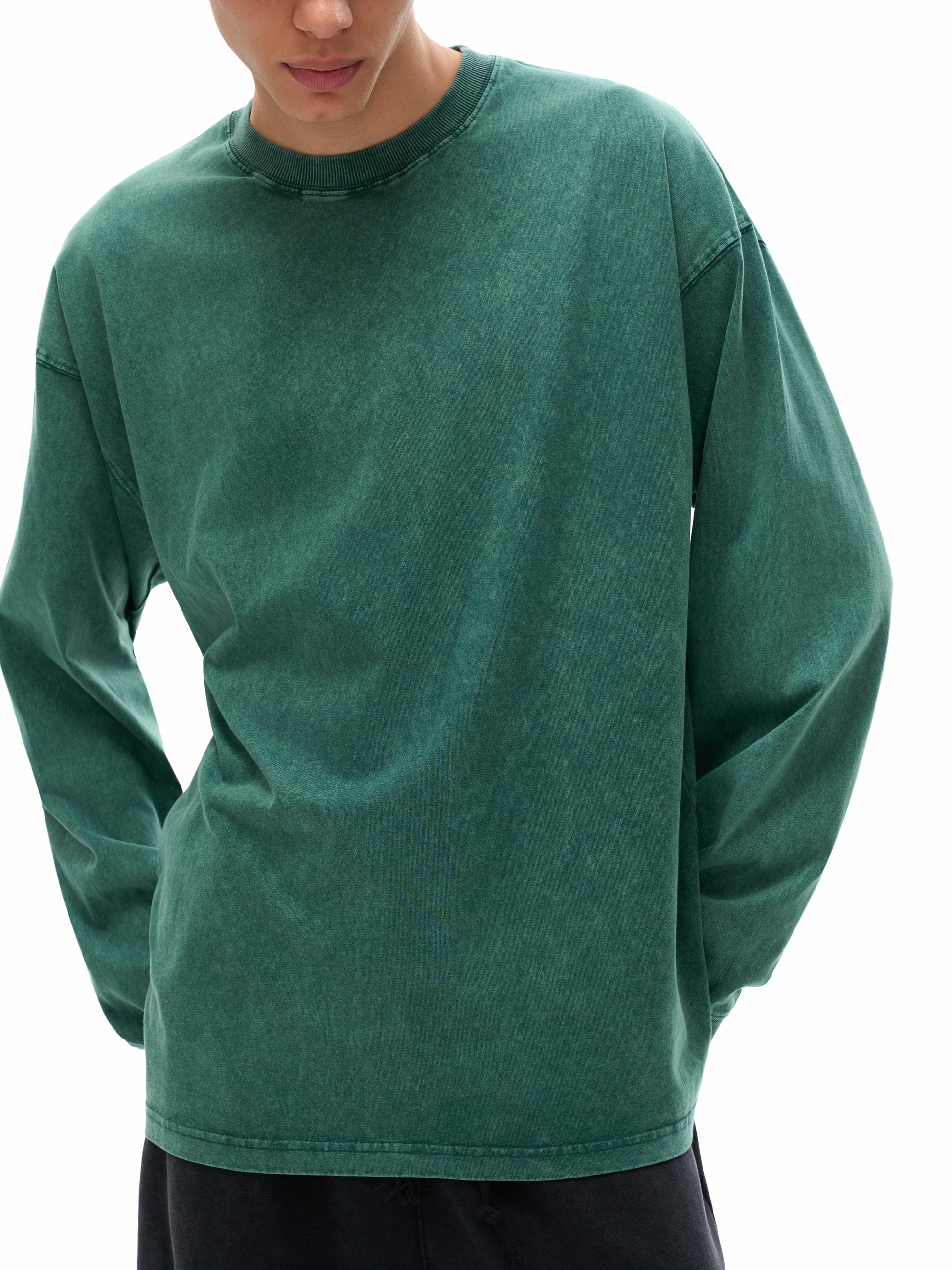 Acid Wash Oversize Long Sleeve T-Shirt - 250 GSM