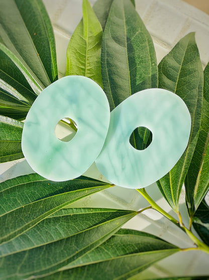 The Oval in Marbled Jade Acrylic