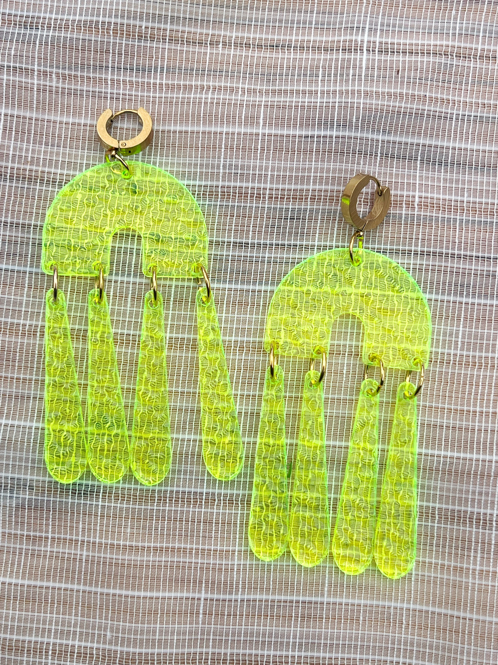 The Emme in Neon Ripple Acrylic (Hook or Post available!)