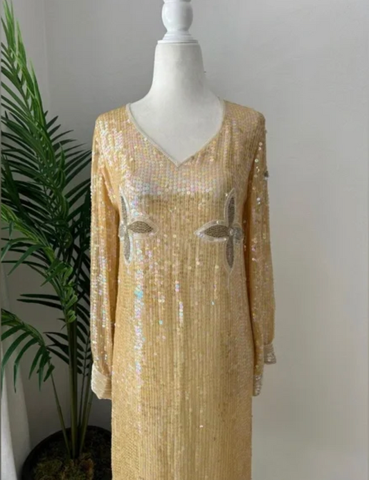 Vintage Sequined Midi Dress