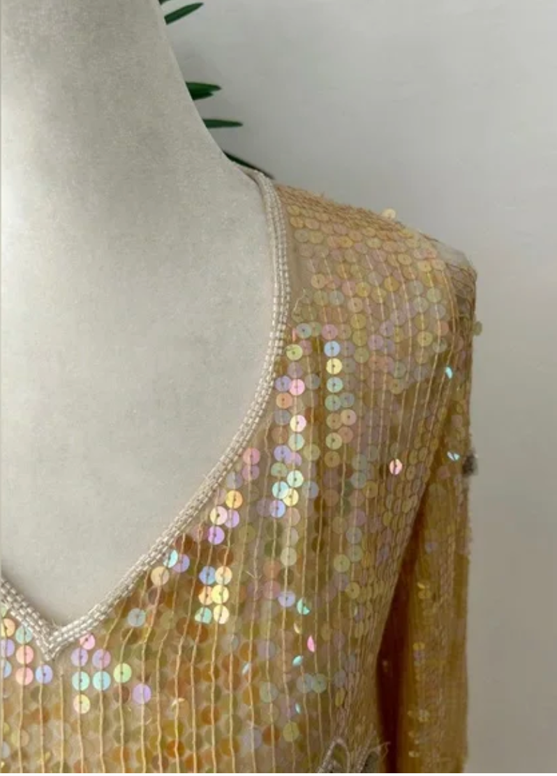 Vintage Sequined Midi Dress