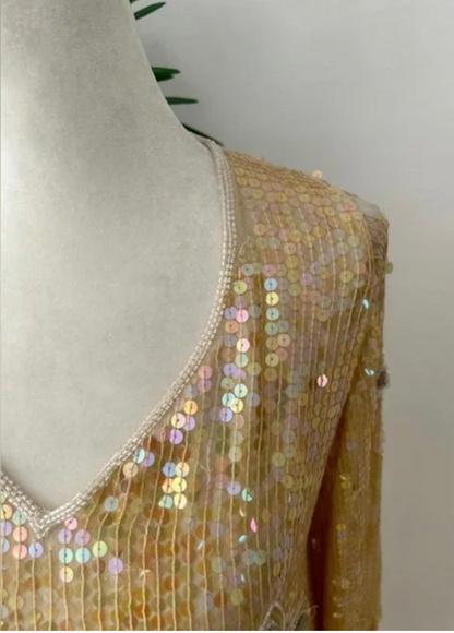 Vintage Sequined Midi Dress